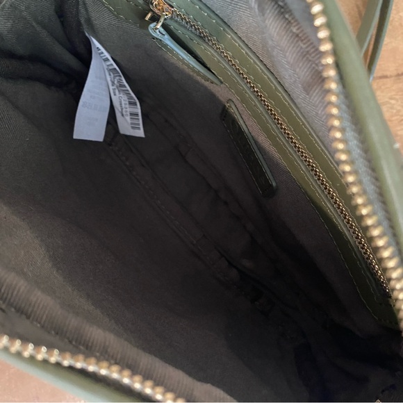 Quince Olive Green Leather Woven Crossbody Bag - Picture 6 of 6